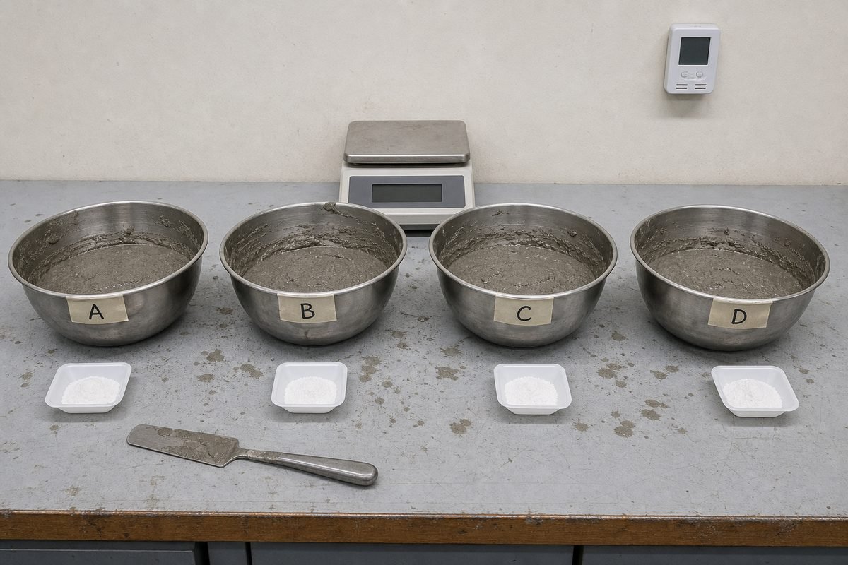 free HPMC samples compared using the same mortar formulation