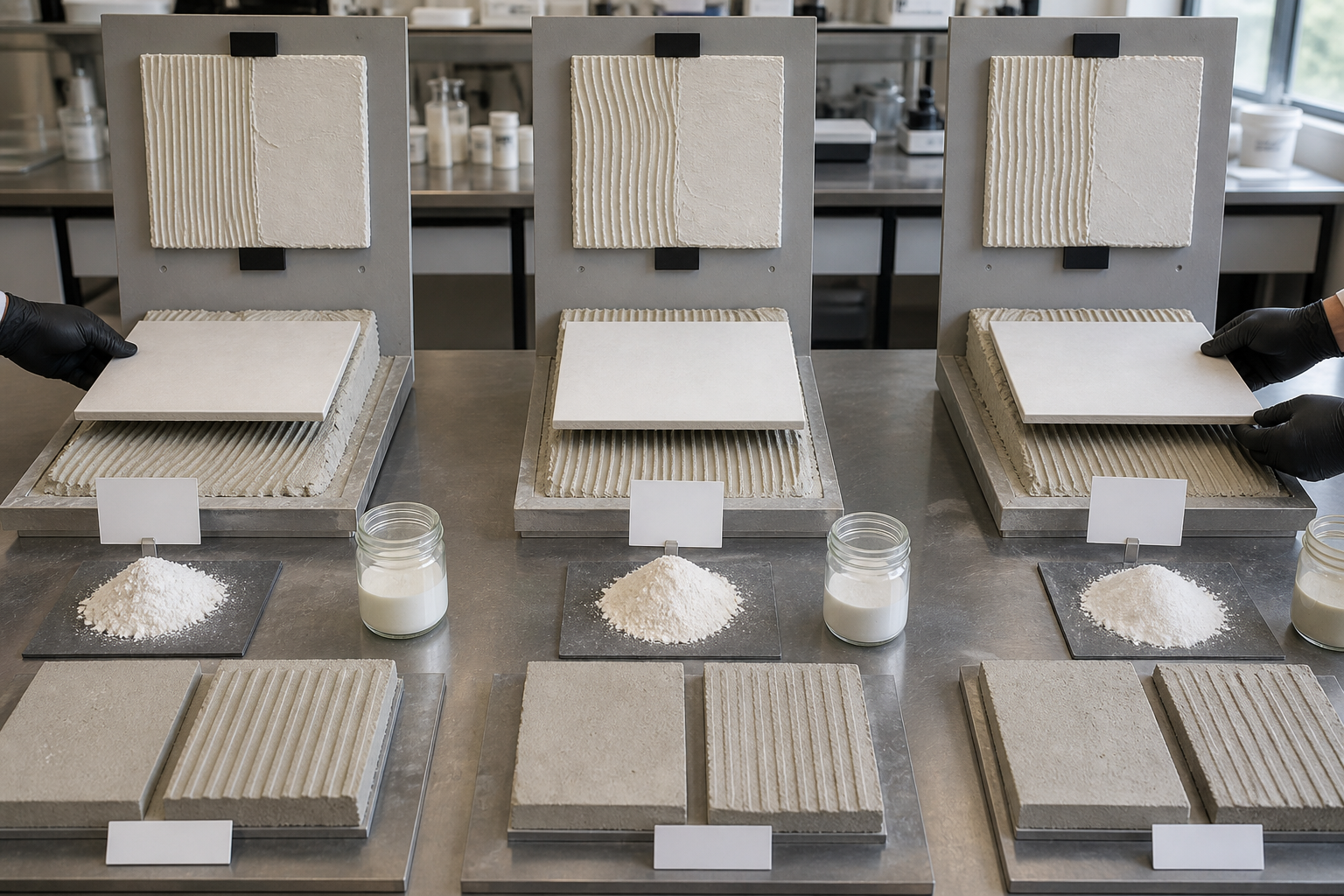 Comparing HPMC RDP and starch ether grades in a laboratory