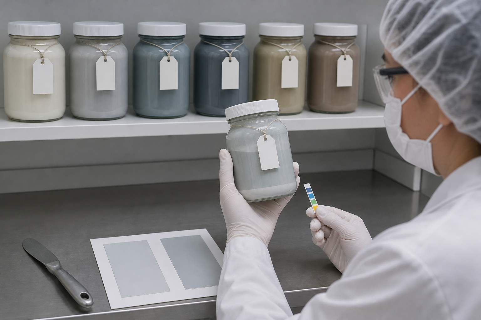 Water-based paint storage stability sample inspection