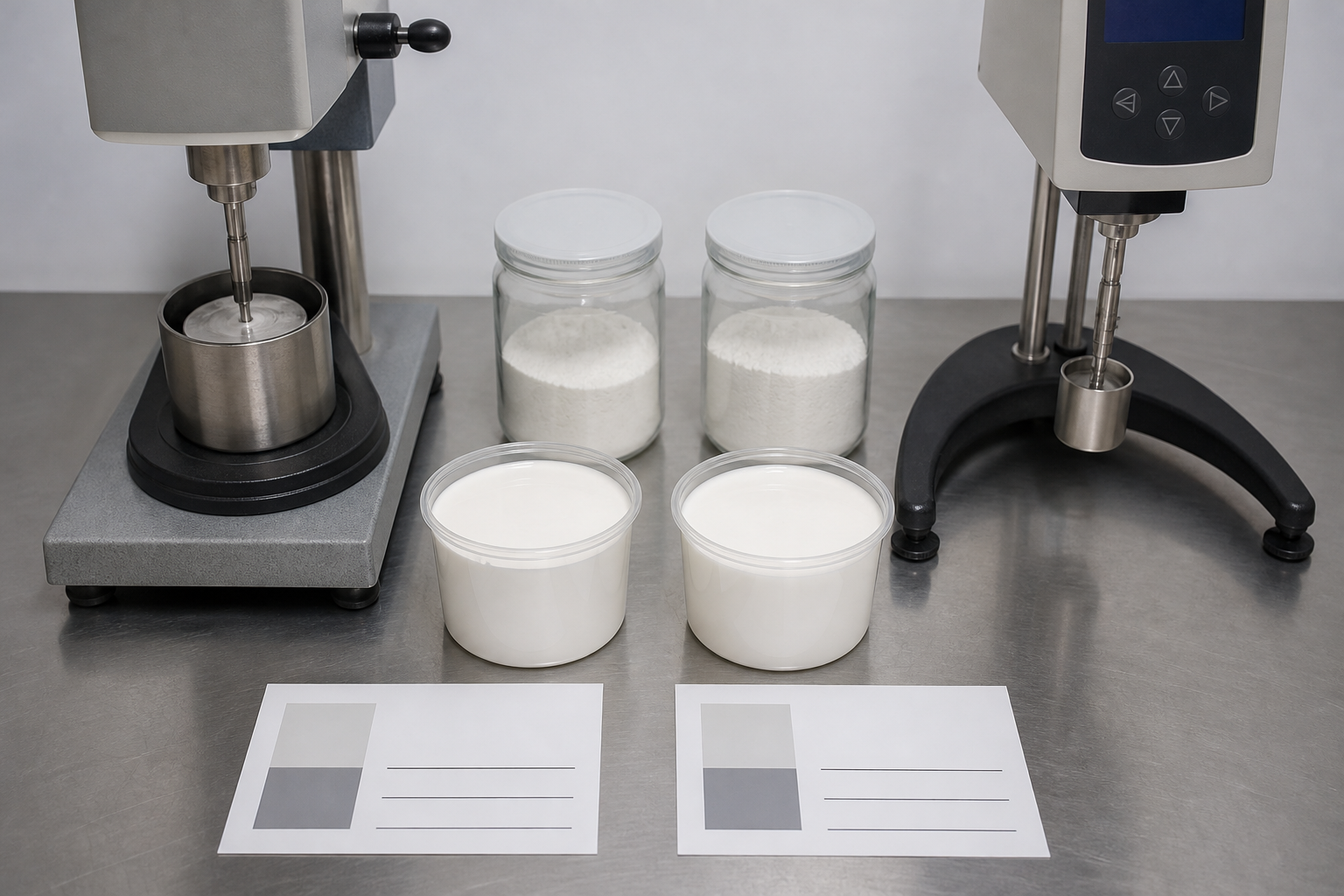 KU and rotational viscosity screening plan for cellulose ether thickeners